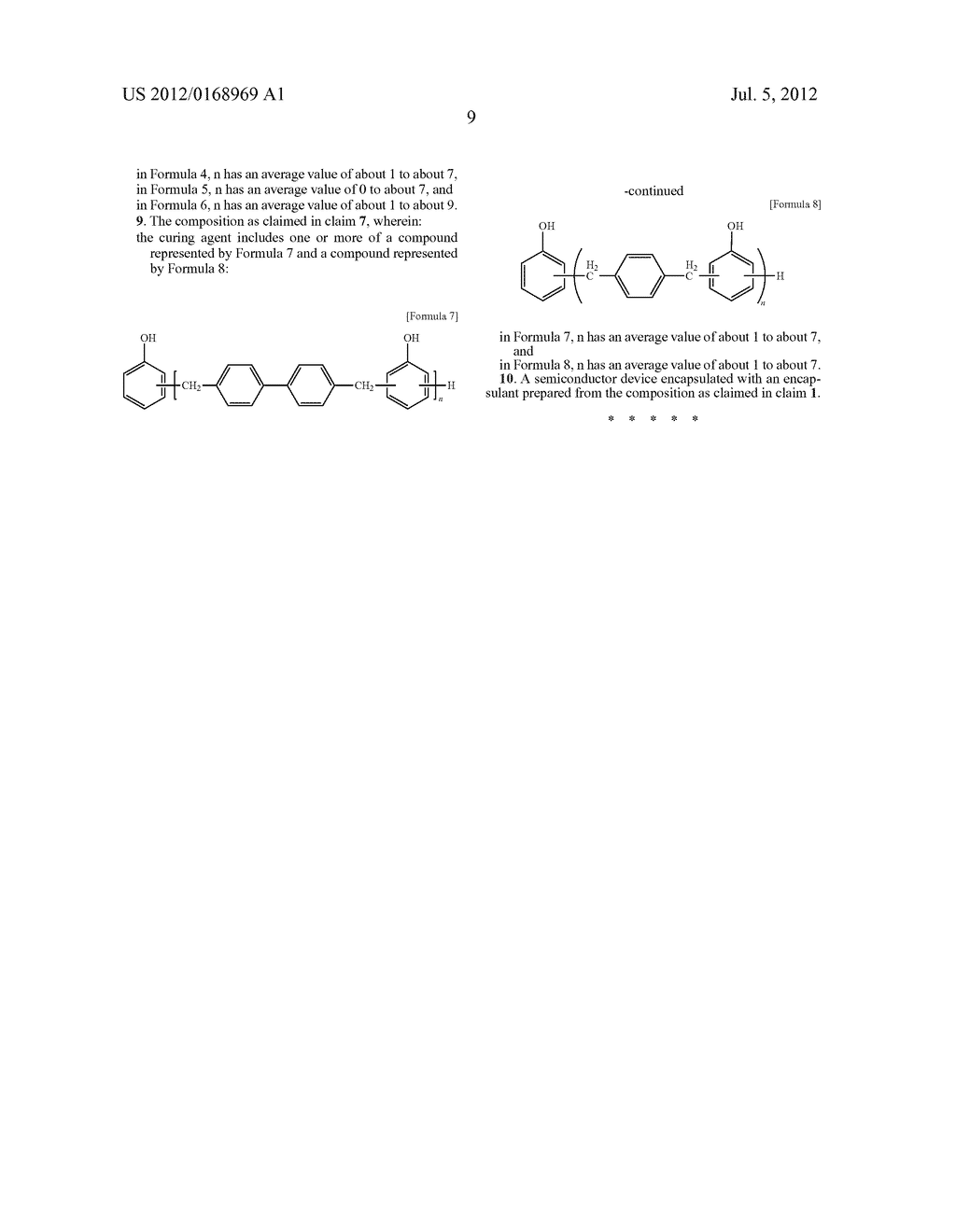 EPOXY RESIN COMPOSITION FOR ENCAPSULATING SEMICONDUCTOR DEVICE AND     SEMICONDUCTOR DEVICE ENCAPSULATED WITH AN ENCAPSULANT PREPARED FROM THE     COMPOSITION - diagram, schematic, and image 10