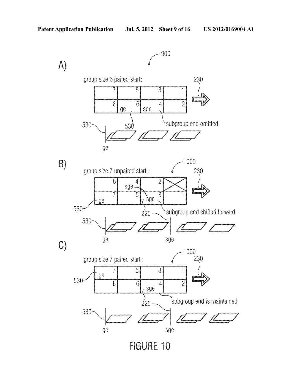 METHOD AND APPARATUS FOR DETERMINING A SUB-GROUP OF A GROUP OF SHEETS IN A     STREAM OF SHEETS - diagram, schematic, and image 10