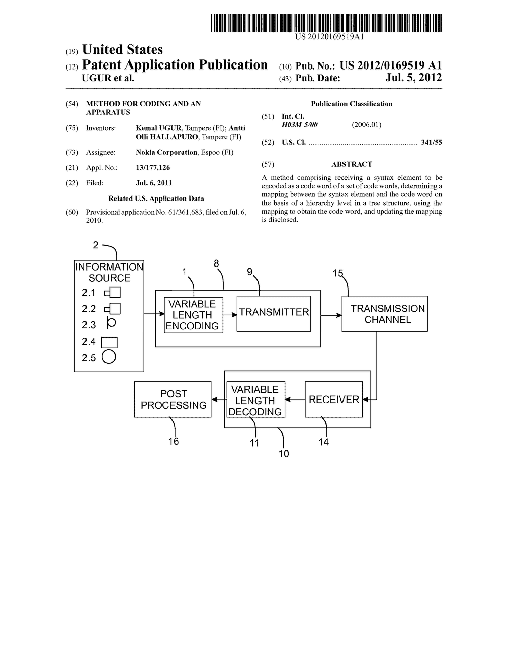 METHOD FOR CODING AND AN APPARATUS - diagram, schematic, and image 01