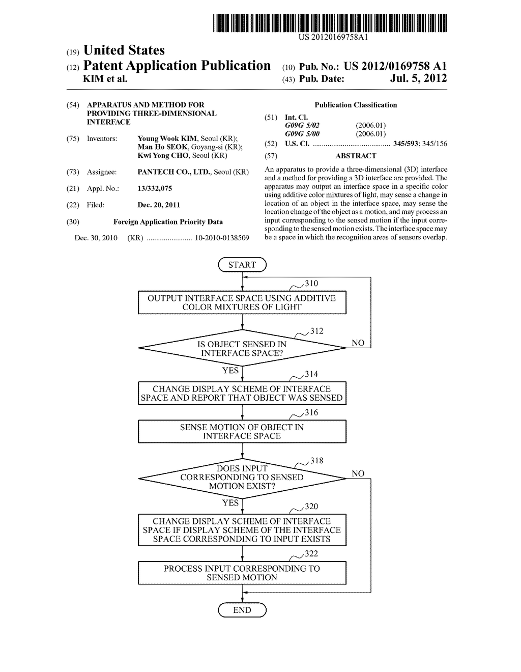 APPARATUS AND METHOD FOR PROVIDING THREE-DIMENSIONAL INTERFACE - diagram, schematic, and image 01