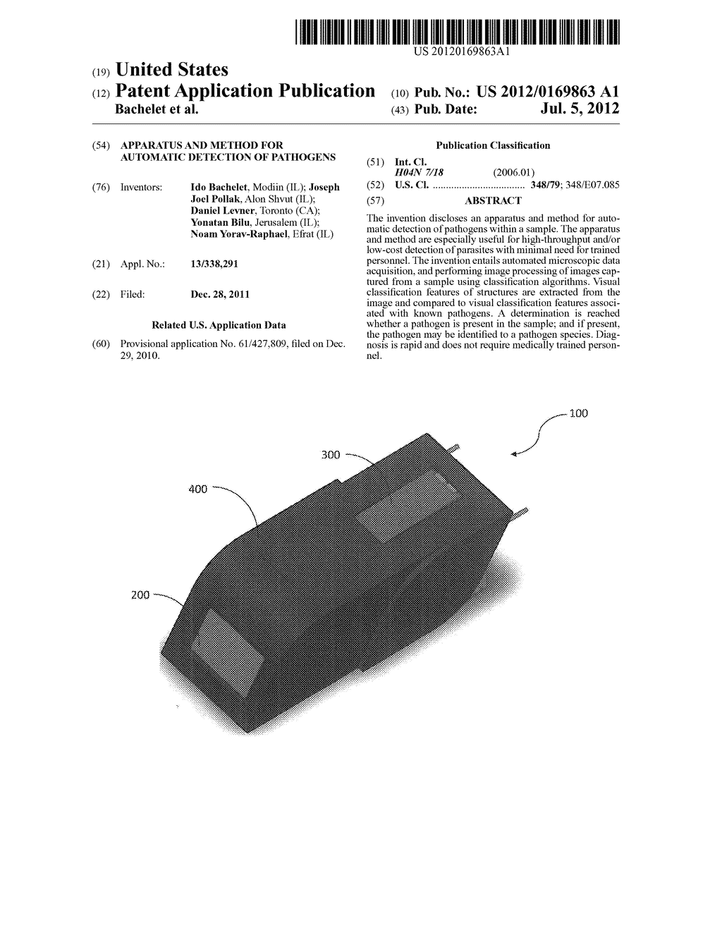 APPARATUS AND METHOD FOR AUTOMATIC DETECTION OF PATHOGENS - diagram, schematic, and image 01