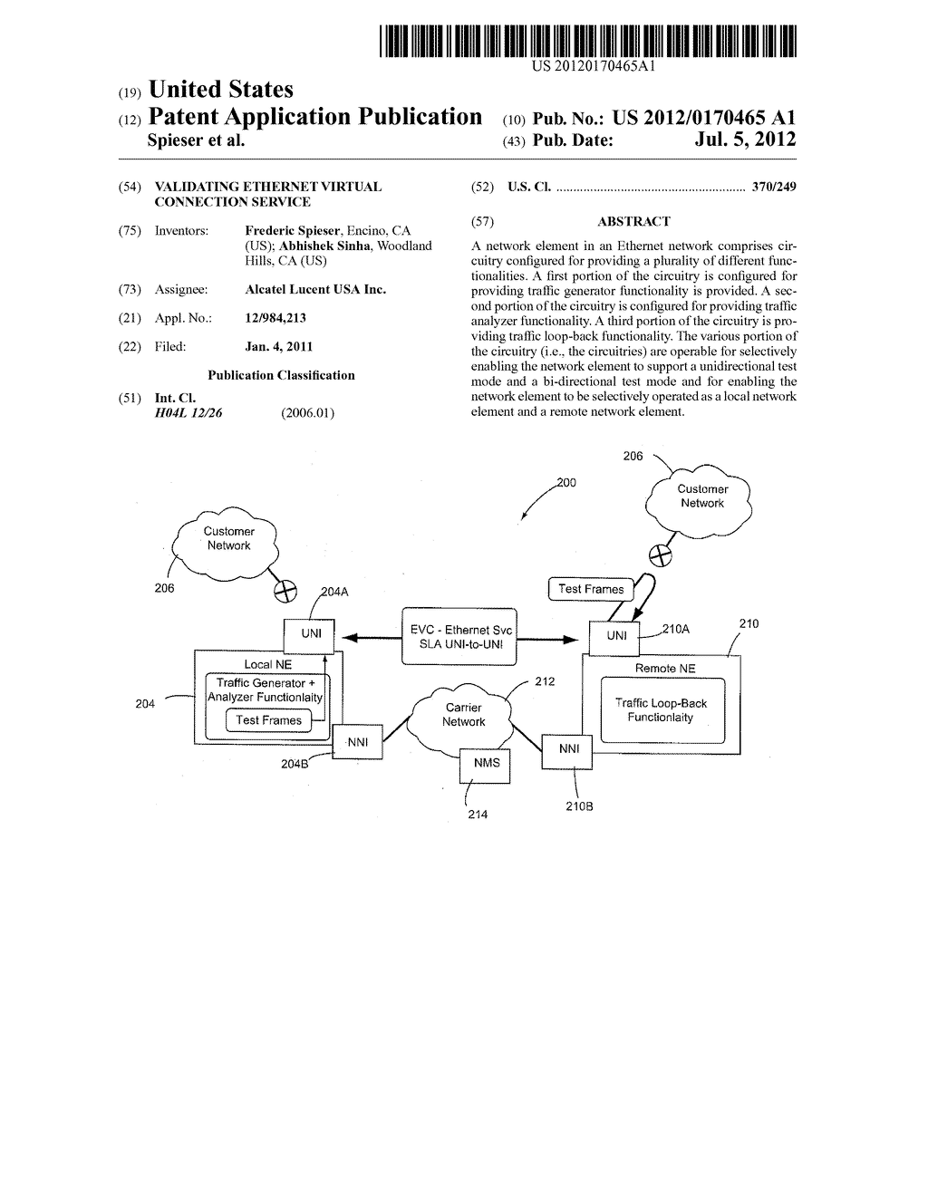 VALIDATING ETHERNET VIRTUAL CONNECTION SERVICE - diagram, schematic, and image 01