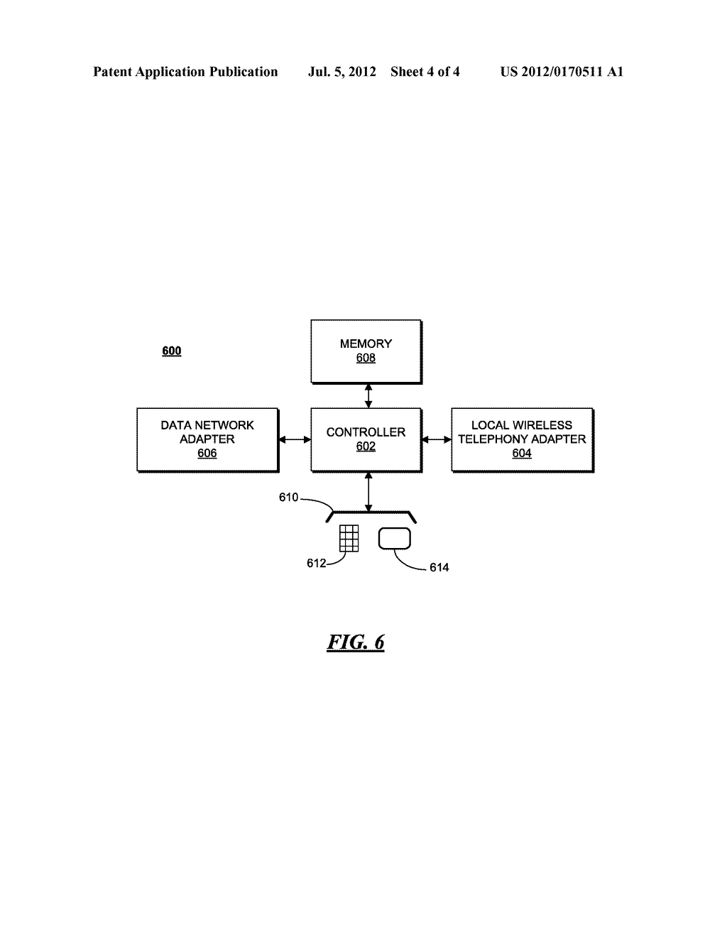 METHOD AND APPARATUS FOR PROVIDING DATA CONNECTIVITY IN A LOCAL WIRELESS     TELEPHONY SYSTEM - diagram, schematic, and image 05