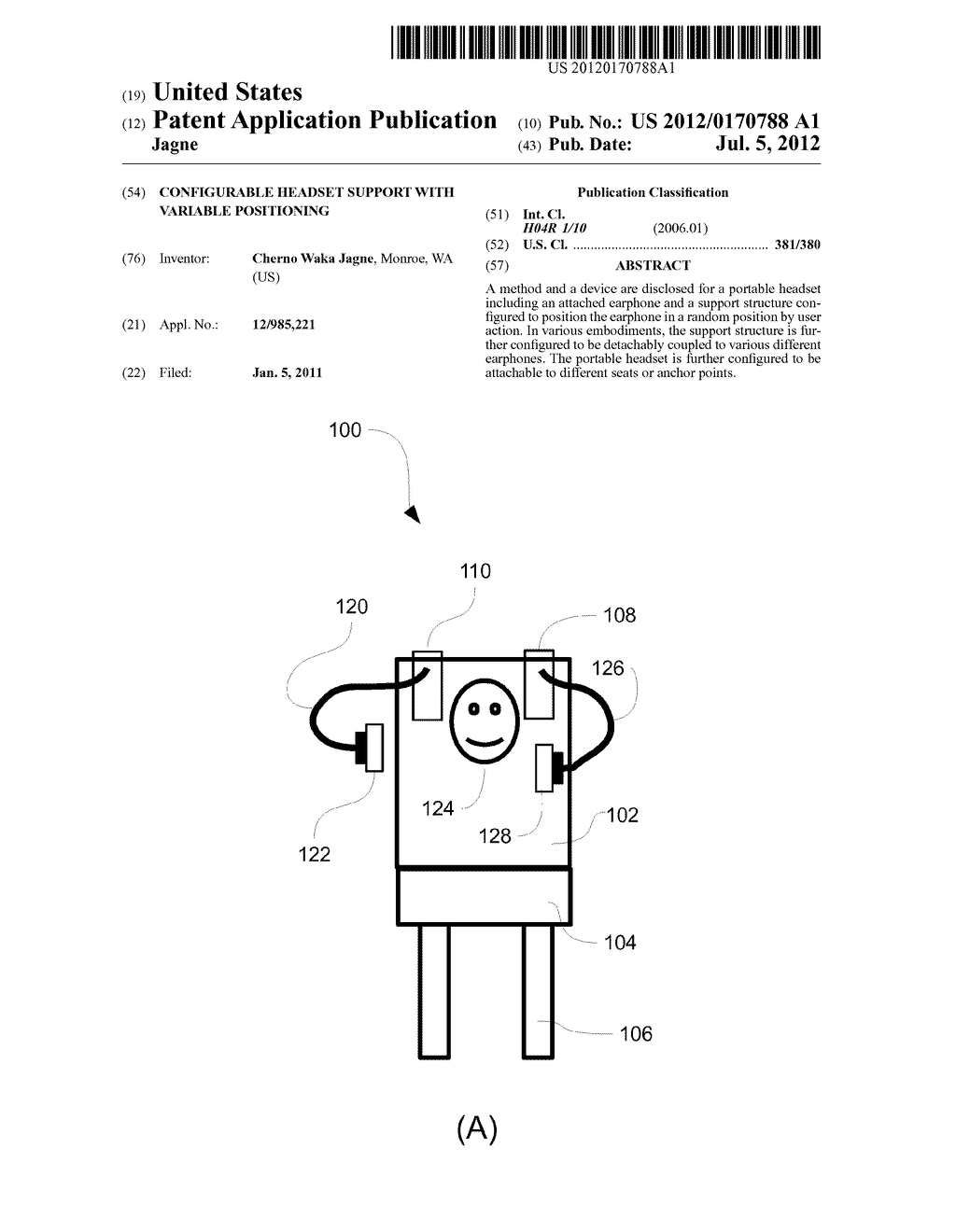 CONFIGURABLE HEADSET SUPPORT WITH VARIABLE POSITIONING - diagram, schematic, and image 01