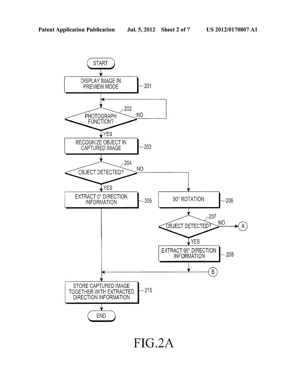 APPARATUS AND METHOD FOR EXTRACTING DIRECTION INFORMATION IMAGE IN A     PORTABLE TERMINAL - diagram, schematic, and image 03