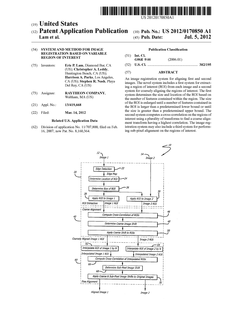 SYSTEM AND METHOD FOR IMAGE REGISTRATION BASED ON VARIABLE REGION OF     INTEREST - diagram, schematic, and image 01