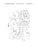 MATERIALS HANDLING VEHICLE HAVING A MANIFOLD LOCATED ON A POWER UNIT FOR     MAINTAINING FLUID PRESSURE AT AN OUTPUT PORT AT A COMMANDED PRESSURE     CORRESPONDING TO AN AUXILLARY DEVICE OPERATING PRESSURE diagram and image