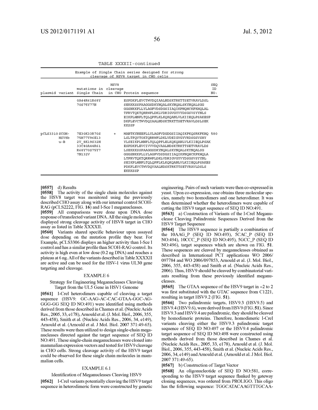 MEGANUCLEASE VARIANTS CLEAVING THE GENOME OF A PATHOGENIC NON-INTEGRATING     VIRUS AND USES THEREOF - diagram, schematic, and image 162