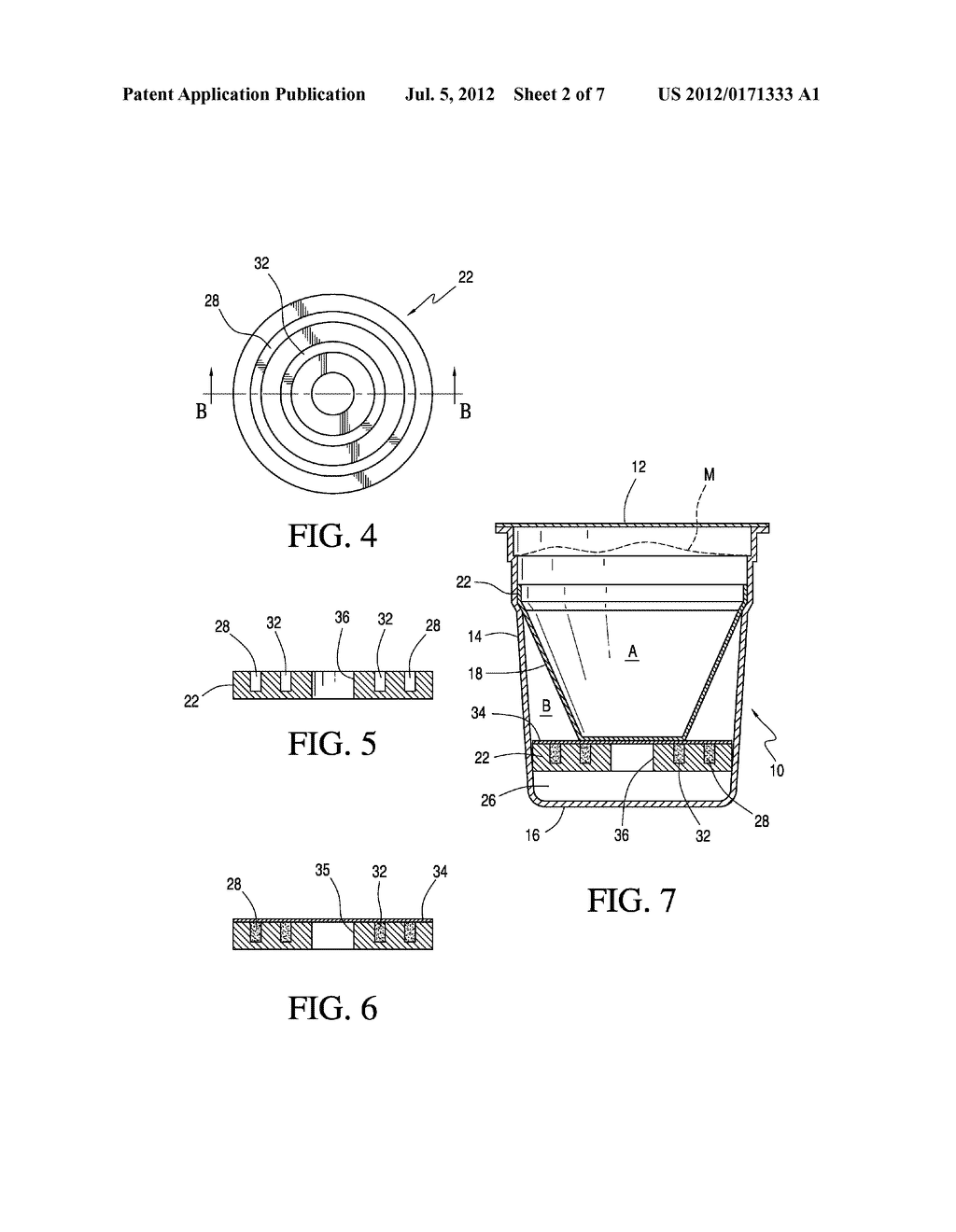 OXYGEN AND CARBON DIOXIDE ABSORPTION IN A SINGLE USE CONTAINER WITH AN     ABSORBENT SUPPORT BELOW THE FILTER - diagram, schematic, and image 03