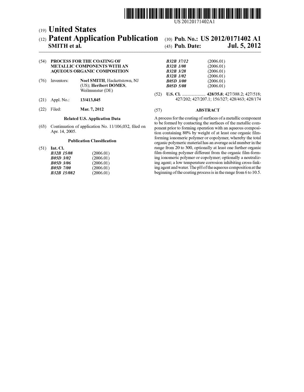 PROCESS FOR THE COATING OF METALLIC COMPONENTS WITH AN AQUEOUS ORGANIC     COMPOSITION - diagram, schematic, and image 01