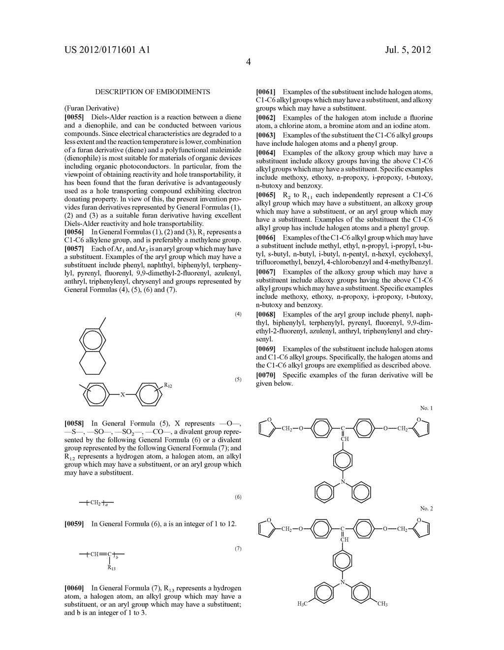 FURAN DERIVATIVE AND ELECTROPHOTOGRAPHIC PHOTOCONDUCTOR - diagram, schematic, and image 07