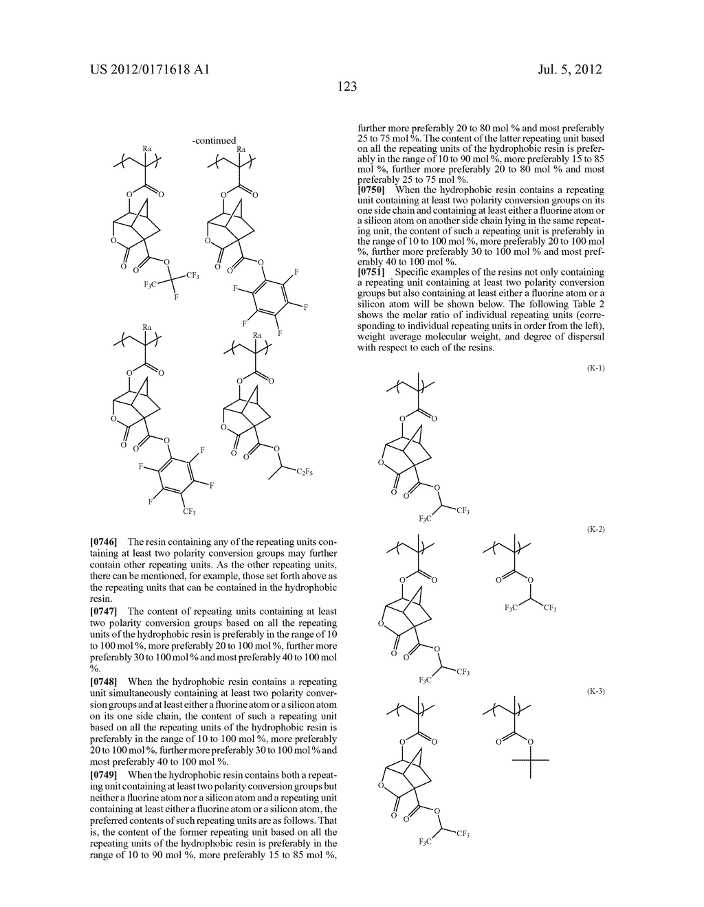 ACTINIC-RAY- OR RADIATION-SENSITIVE RESIN COMPOSITION AND METHOD OF     FORMING A PATTERN USING THE SAME - diagram, schematic, and image 124