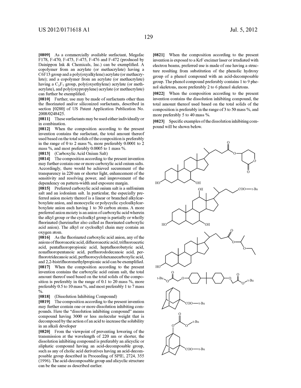 ACTINIC-RAY- OR RADIATION-SENSITIVE RESIN COMPOSITION AND METHOD OF     FORMING A PATTERN USING THE SAME - diagram, schematic, and image 130