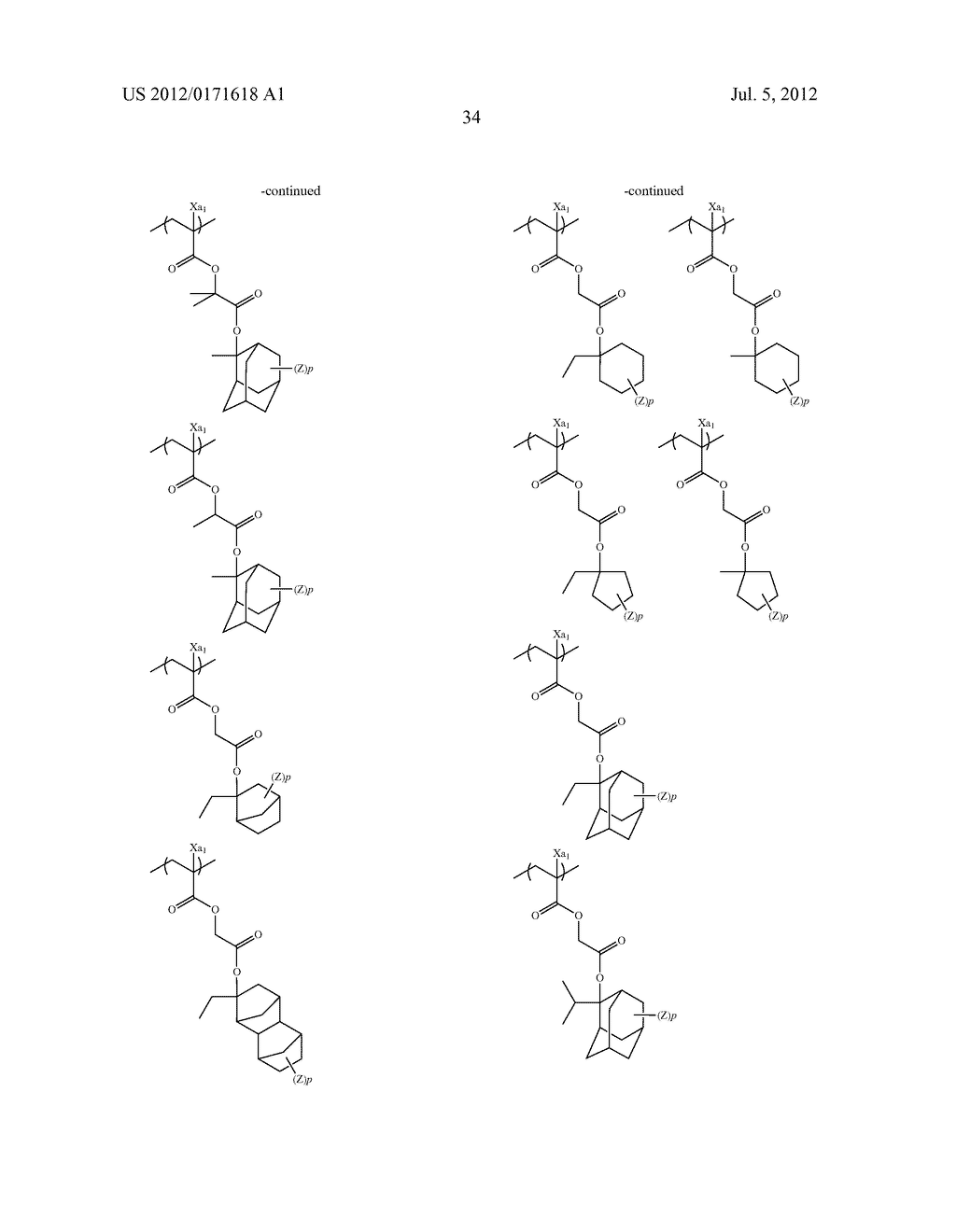 ACTINIC-RAY- OR RADIATION-SENSITIVE RESIN COMPOSITION AND METHOD OF     FORMING A PATTERN USING THE SAME - diagram, schematic, and image 35