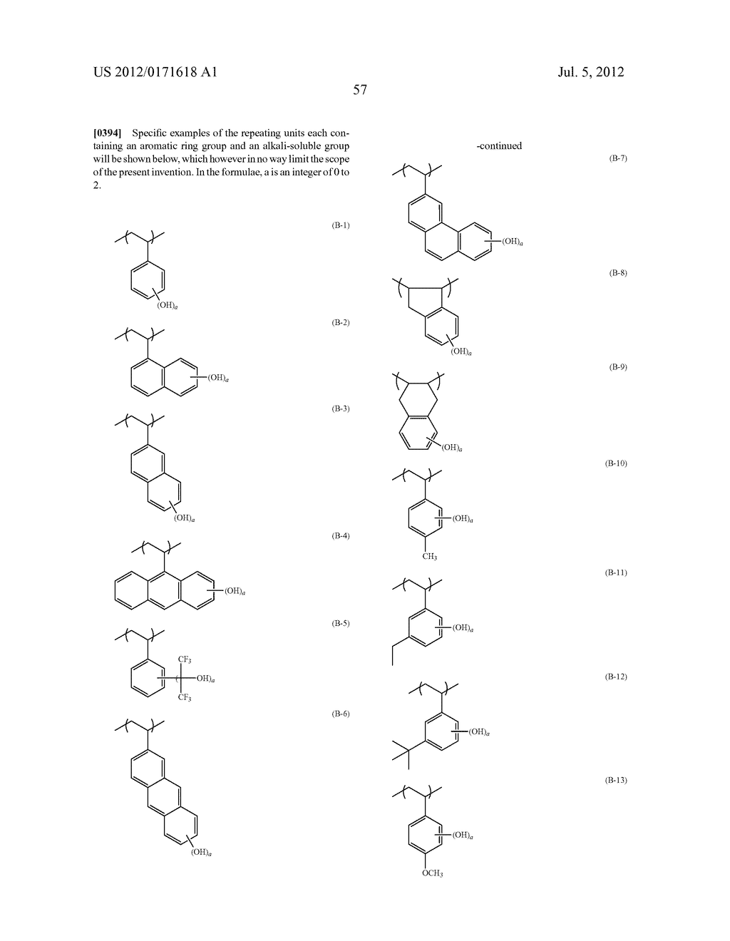 ACTINIC-RAY- OR RADIATION-SENSITIVE RESIN COMPOSITION AND METHOD OF     FORMING A PATTERN USING THE SAME - diagram, schematic, and image 58