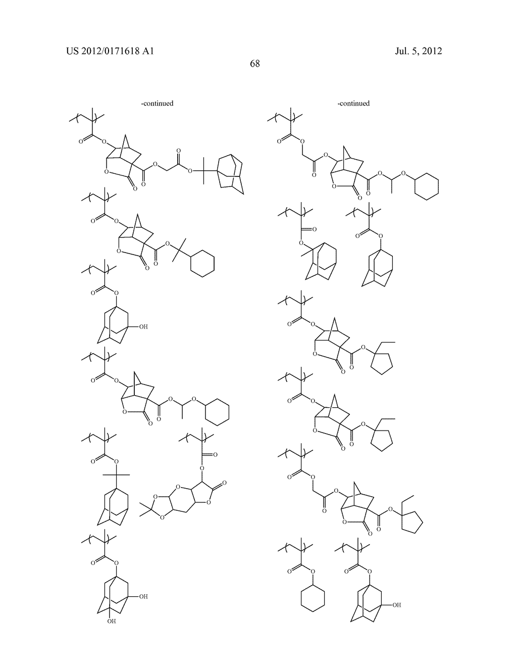 ACTINIC-RAY- OR RADIATION-SENSITIVE RESIN COMPOSITION AND METHOD OF     FORMING A PATTERN USING THE SAME - diagram, schematic, and image 69