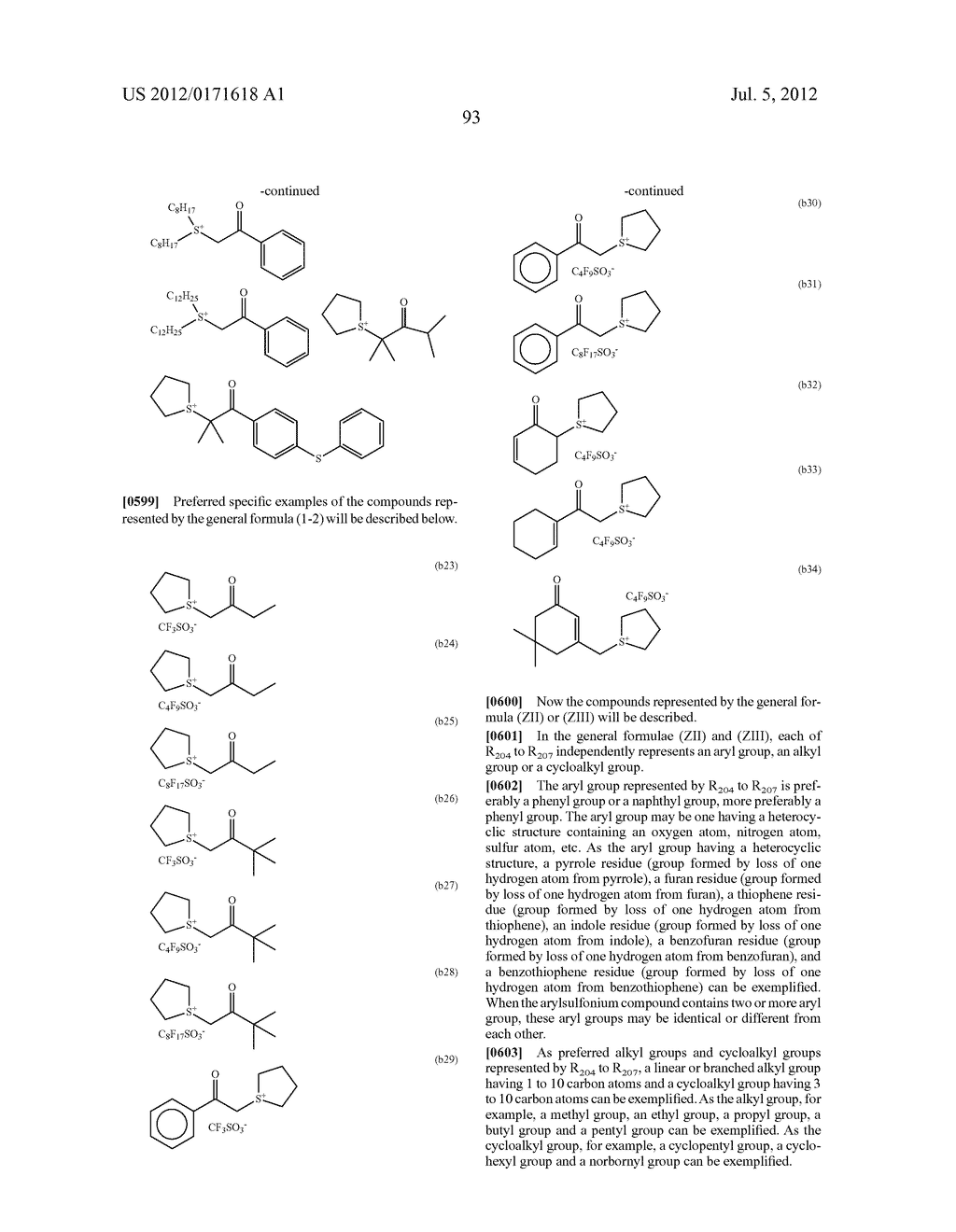 ACTINIC-RAY- OR RADIATION-SENSITIVE RESIN COMPOSITION AND METHOD OF     FORMING A PATTERN USING THE SAME - diagram, schematic, and image 94