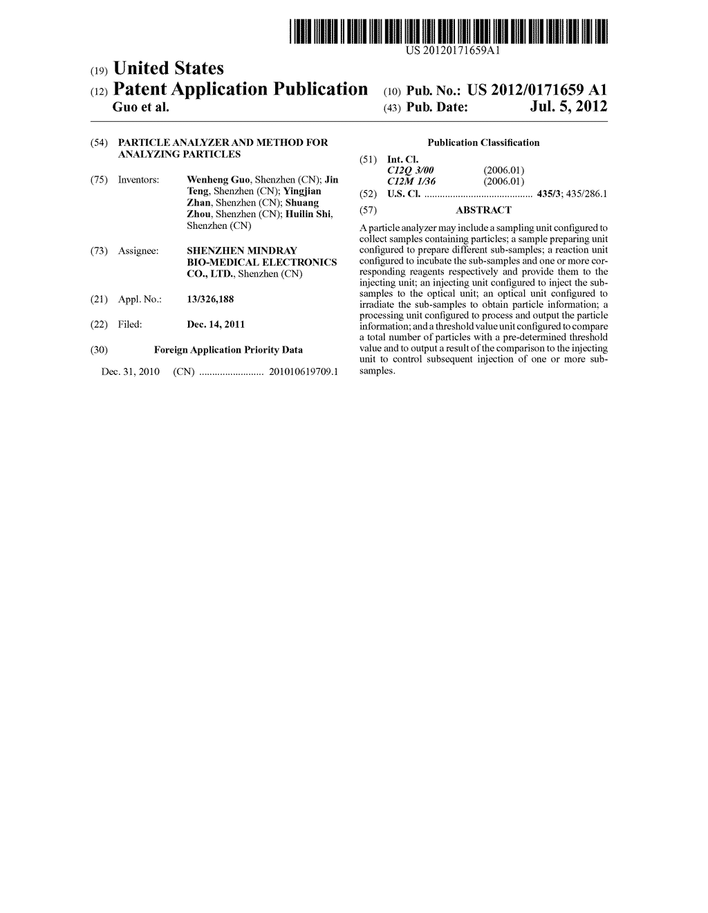 PARTICLE ANALYZER AND METHOD FOR ANALYZING PARTICLES - diagram, schematic, and image 01