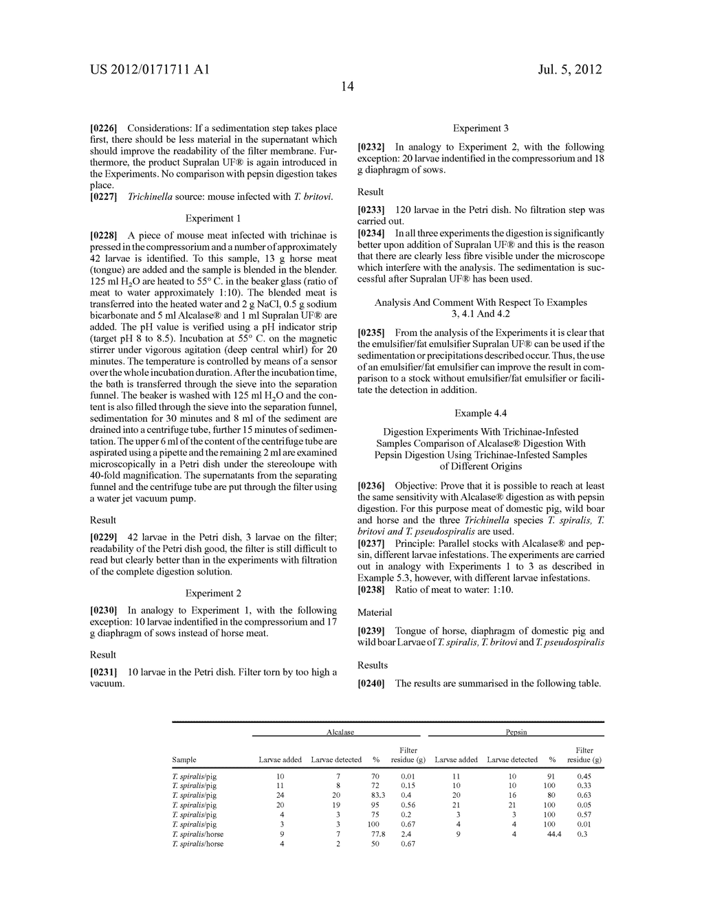 NOVEL METHOD FOR ISOLATING TRICHINELLA OR OTHER PARASITES FROM ORGANIC     TISSUE - diagram, schematic, and image 17