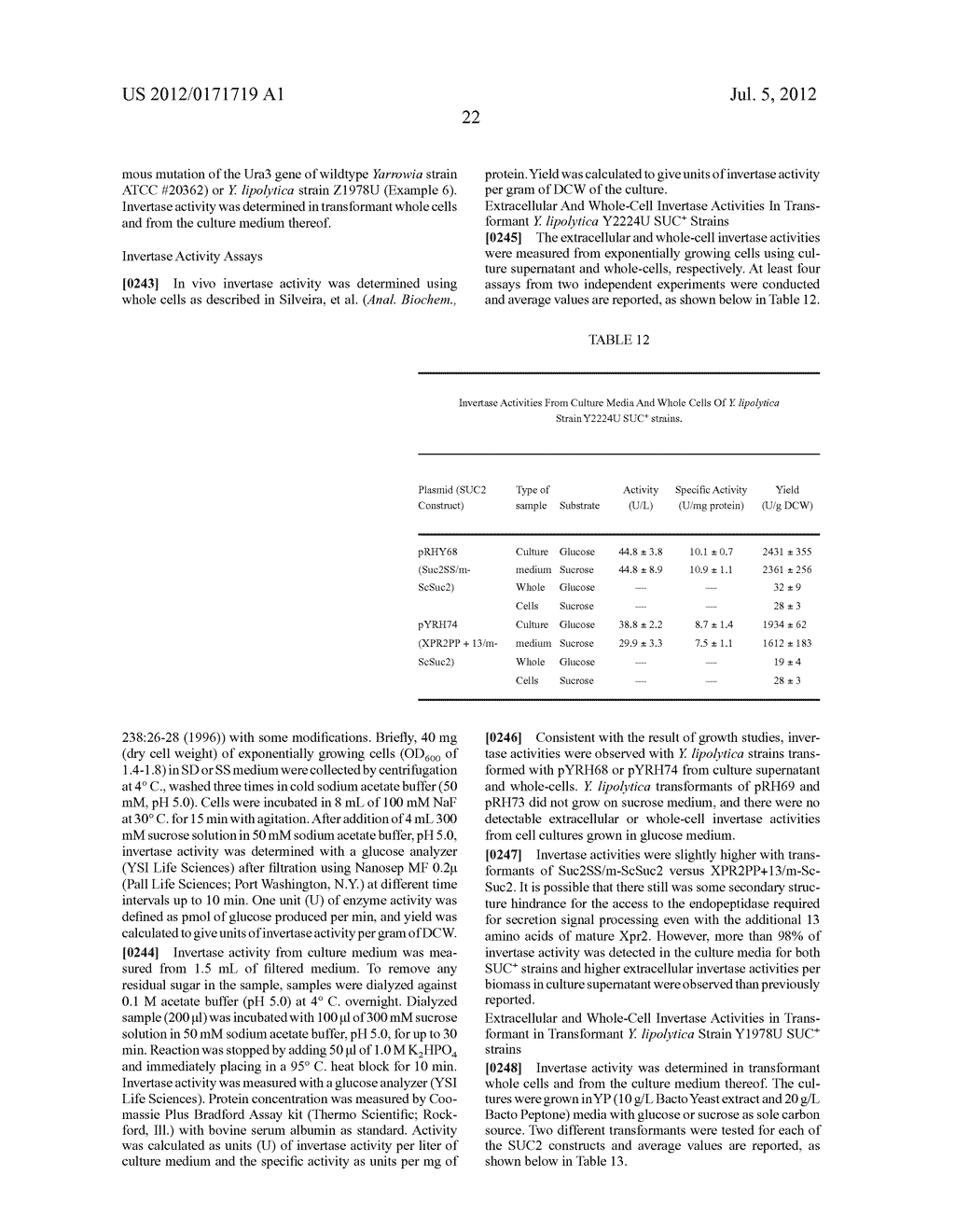 USE OF SACCHAROMYCES CEREVISIAE SUC2 GENE IN YARROWIA LIPOLYTICA FOR     SUCROSE UTILIZATION - diagram, schematic, and image 32