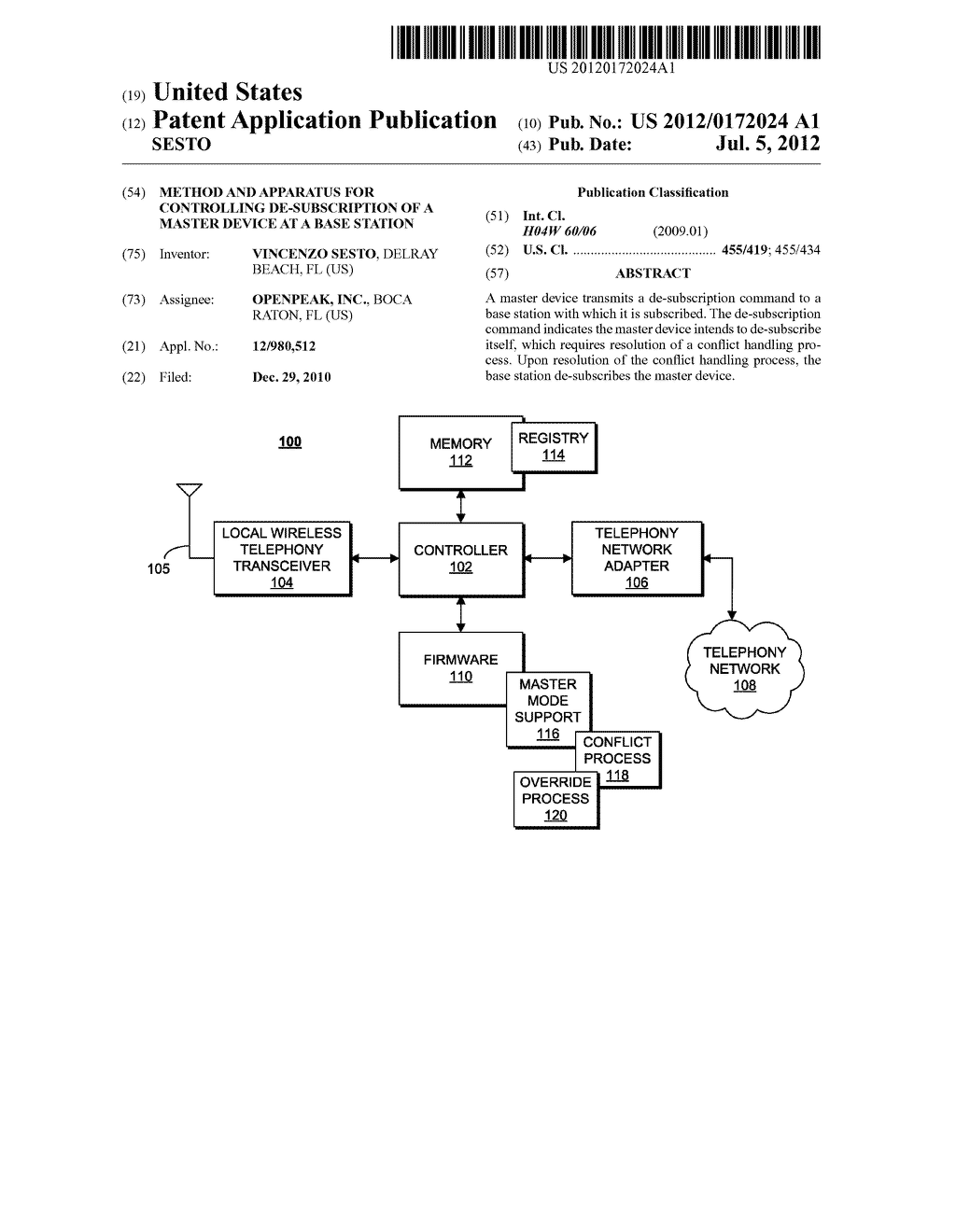 METHOD AND APPARATUS FOR CONTROLLING DE-SUBSCRIPTION OF A MASTER DEVICE AT     A BASE STATION - diagram, schematic, and image 01