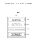 MOBILE SYSTEM FOR AUTOMATICALLY RECOMMENDING CONTENTS, CONTENT     RECOMMENDATION SYSTEM, AND CONTENT RECOMMENDATION METHOD diagram and image