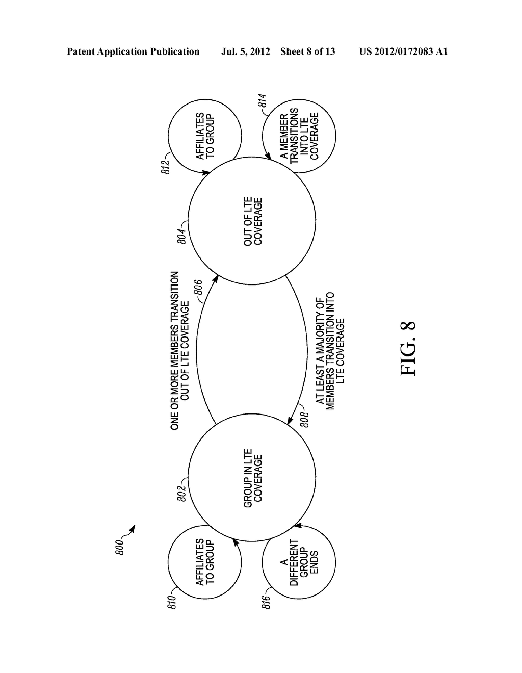 METHODS FOR COORDINATING WIRELESS COVERAGE BETWEEN DIFFERENT WIRELESS     NETWORKS FOR MEMBERS OF A COMMUNICATION GROUP - diagram, schematic, and image 09