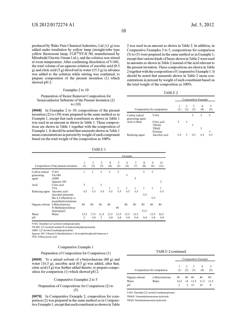 RESIST REMOVER COMPOSITION AND METHOD FOR REMOVING RESIST USING THE     COMPOSITION - diagram, schematic, and image 11