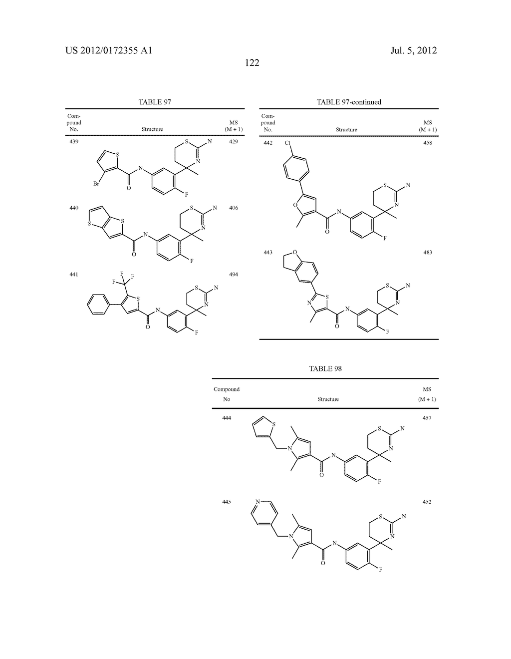 AMINODIHYDROTHIAZINE DERIVATIVES SUBSTITUTED WITH A CYCLIC GROUP - diagram, schematic, and image 123