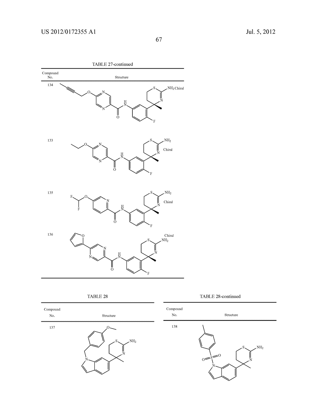 AMINODIHYDROTHIAZINE DERIVATIVES SUBSTITUTED WITH A CYCLIC GROUP - diagram, schematic, and image 68