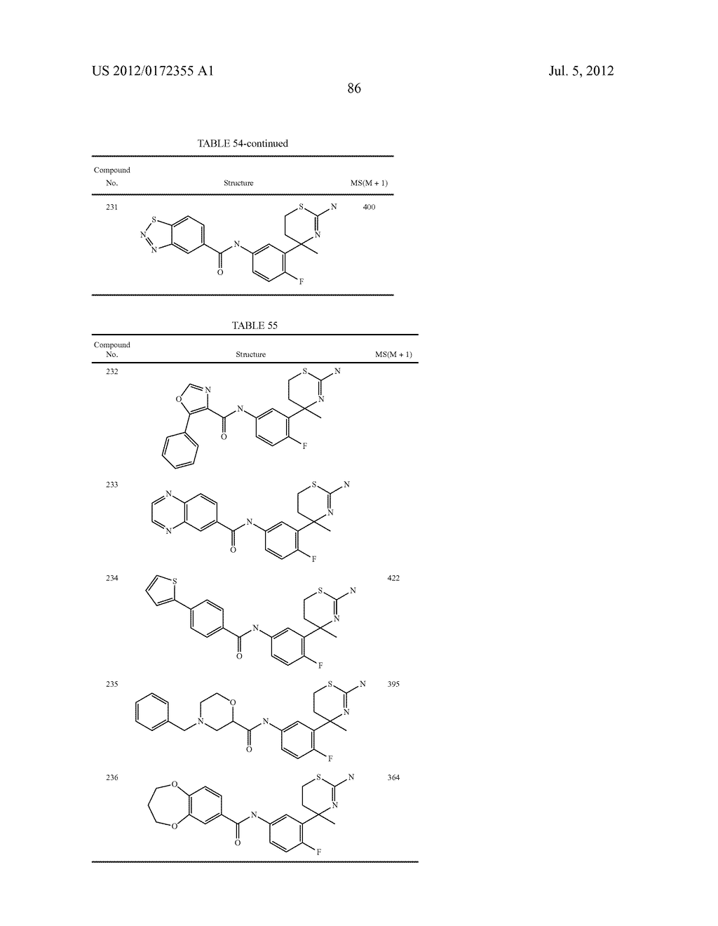 AMINODIHYDROTHIAZINE DERIVATIVES SUBSTITUTED WITH A CYCLIC GROUP - diagram, schematic, and image 87