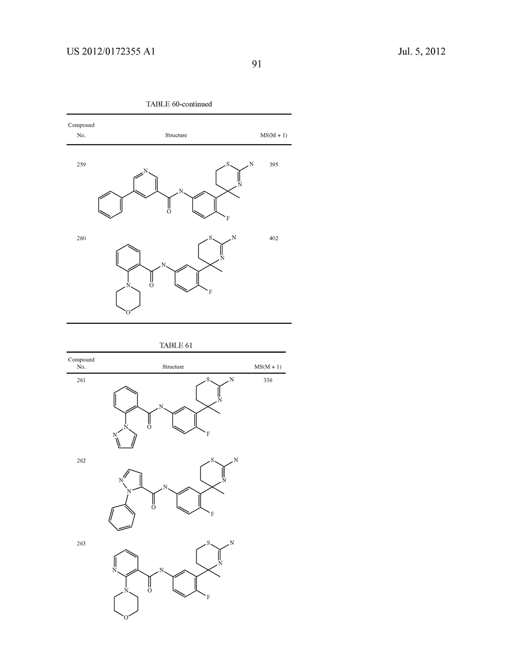 AMINODIHYDROTHIAZINE DERIVATIVES SUBSTITUTED WITH A CYCLIC GROUP - diagram, schematic, and image 92