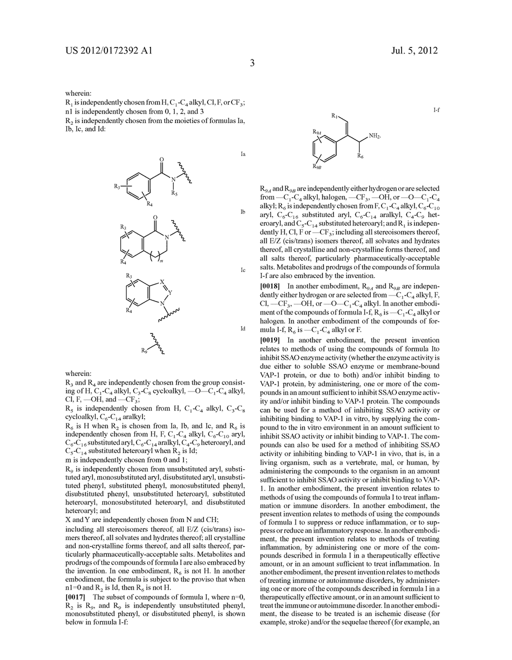 AMINE-BASED AND AMIDE-BASED INHIBITORS OF SEMICARBAZIDE-SENSITIVE AMINE     OXIDASE (SSAO) ENZYME ACTIVITY AND VAP-1 MEDIATED ADHESION USEFUL FOR     TREATMENT OF DISEASES - diagram, schematic, and image 10