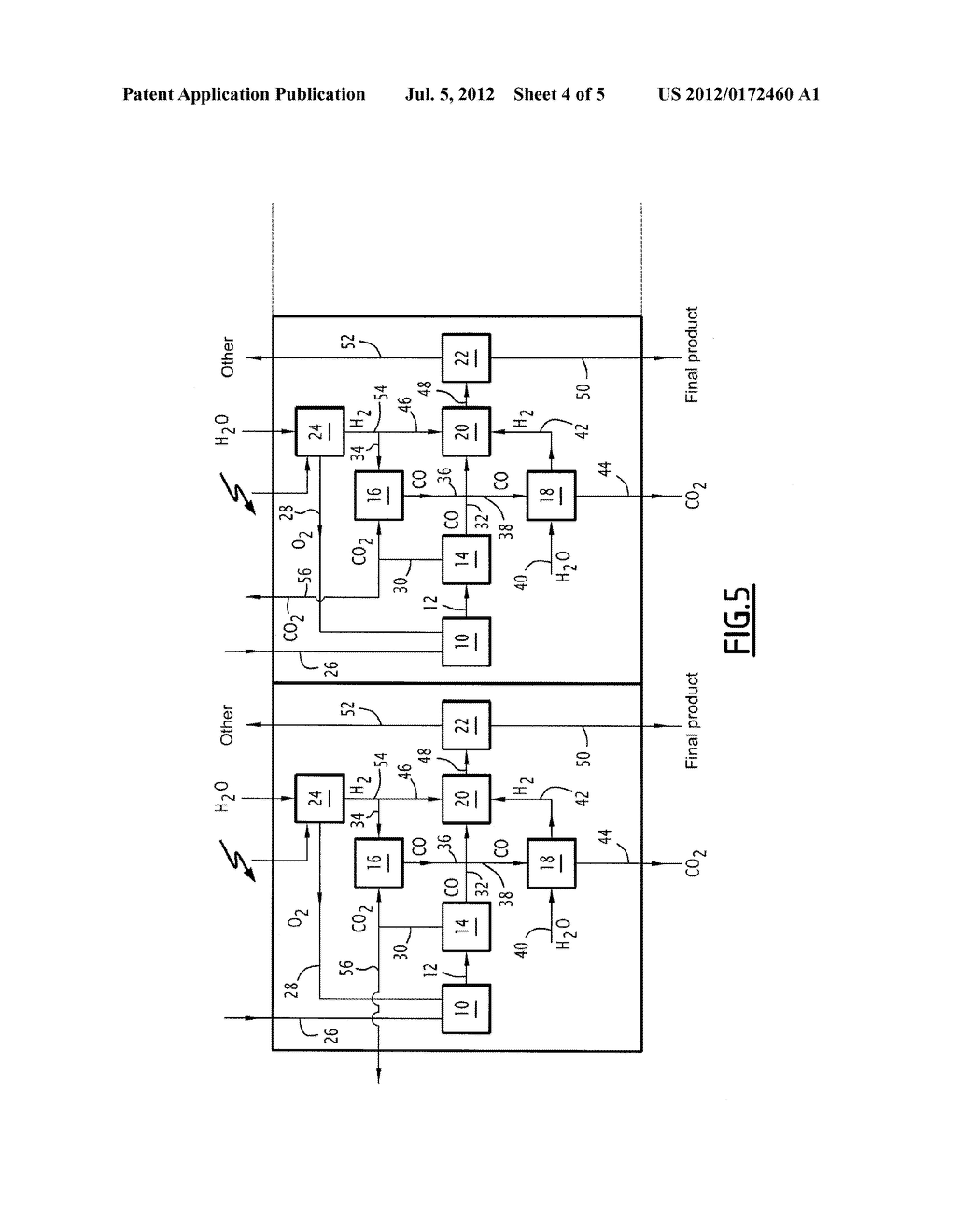 PROCESS FOR PRODUCING SYNTHETIC HYDROCARBONS FROM CARBONACEOUS MATERIALS     EXCHANGER - diagram, schematic, and image 05