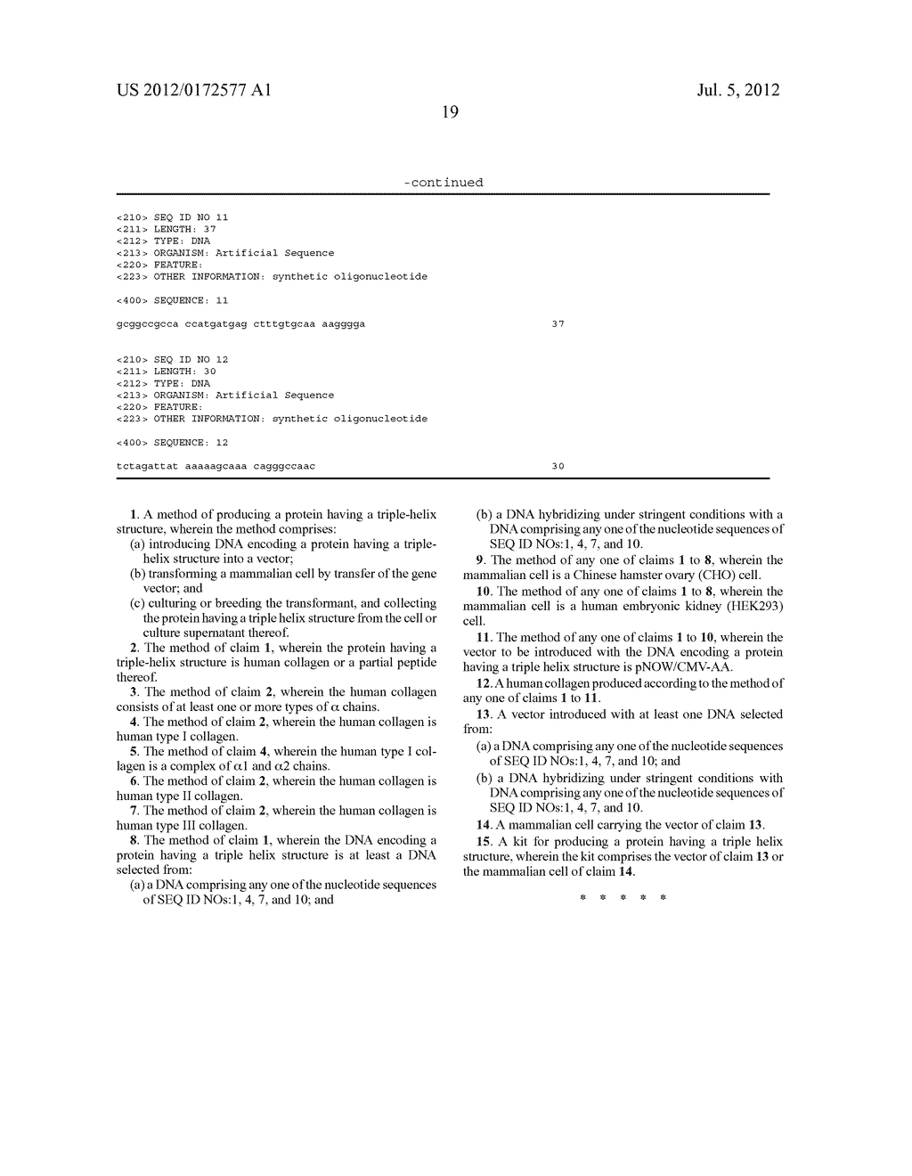 METHODS OF PRODUCING PROTEINS HAVING TRIPLE-HELIX STRUCTURE - diagram, schematic, and image 34