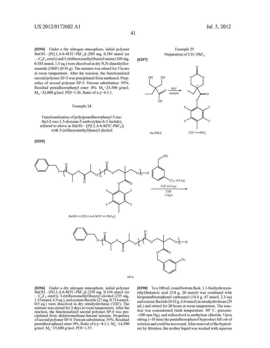 POLYMERS BEARING PENDANT PENTAFLUOROPHENYL ESTER GROUPS, AND METHODS OF     SYNTHESIS AND FUNCTIONALIZATION THEREOF - diagram, schematic, and image 56