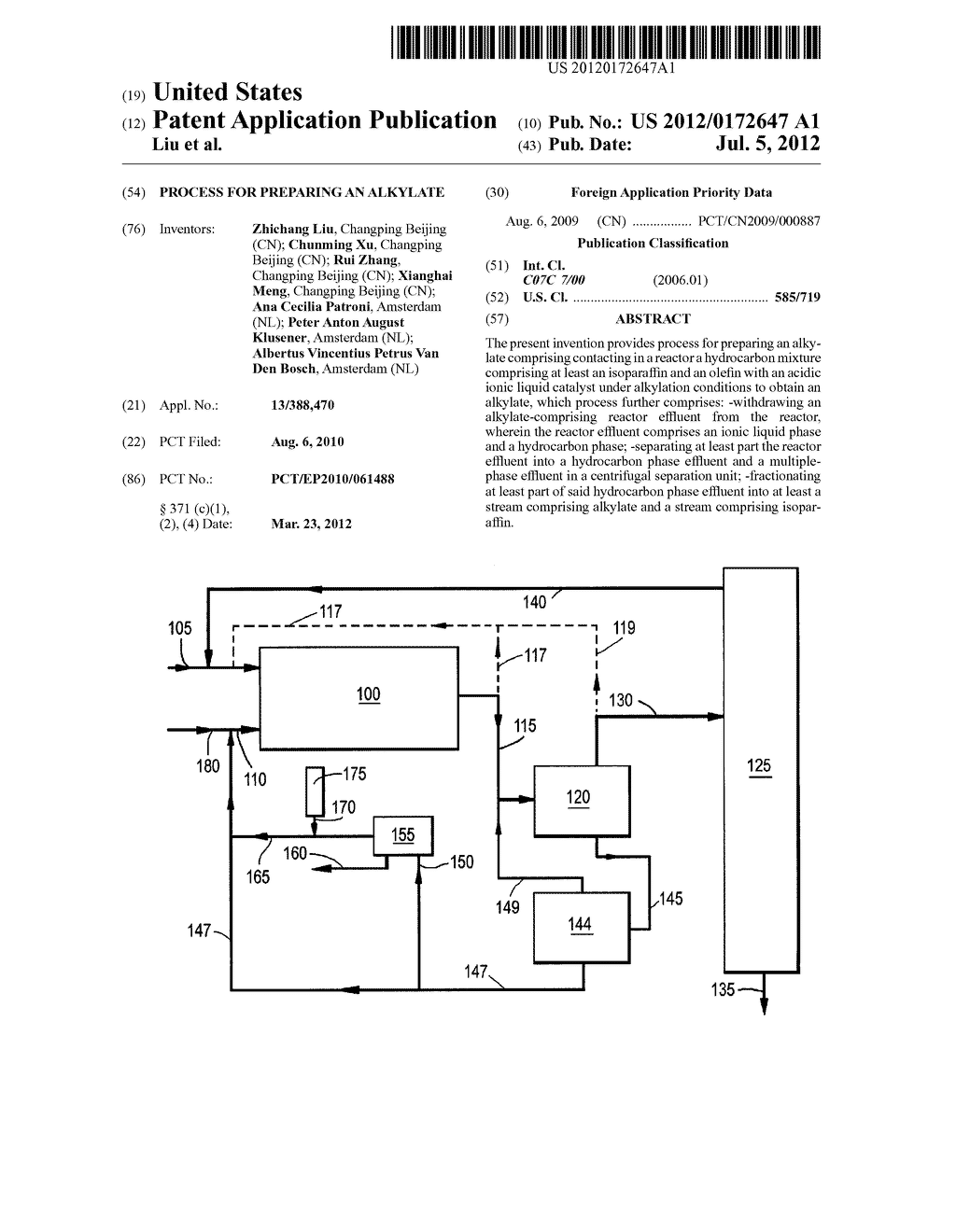 PROCESS FOR PREPARING AN ALKYLATE - diagram, schematic, and image 01