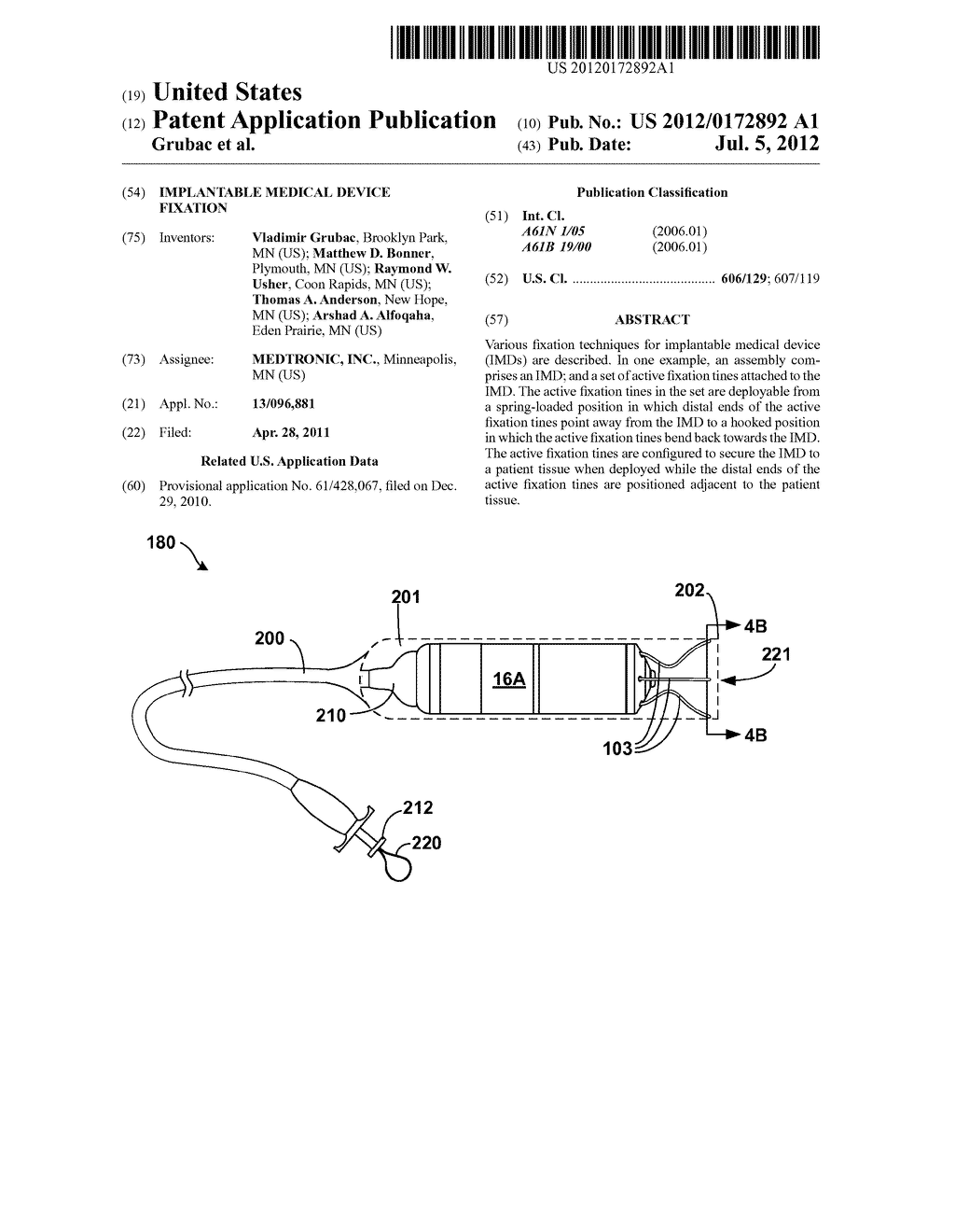 IMPLANTABLE MEDICAL DEVICE FIXATION - diagram, schematic, and image 01