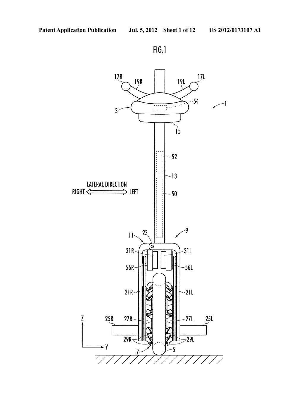 CONTROL DEVICE OF INVERTED PENDULUM TYPE VEHICLE - diagram, schematic, and image 02