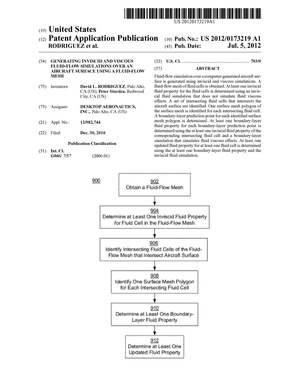 GENERATING INVISCID AND VISCOUS FLUID-FLOW SIMULATIONS OVER AN AIRCRAFT     SURFACE USING A FLUID-FLOW MESH - diagram, schematic, and image 01