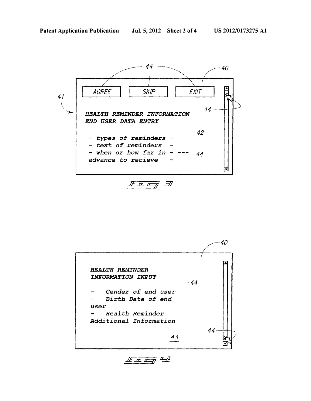 HEALTH REMINDERS PROVIDED BY PRODUCT OR SERVICE ENTITIES USING PROMPTS FOR     APPLICATIONS OR QUESTIONNAIRES FOR INPUTTED END USER DATA STORED ON     COMPUTER READABLE MEDIA - diagram, schematic, and image 03