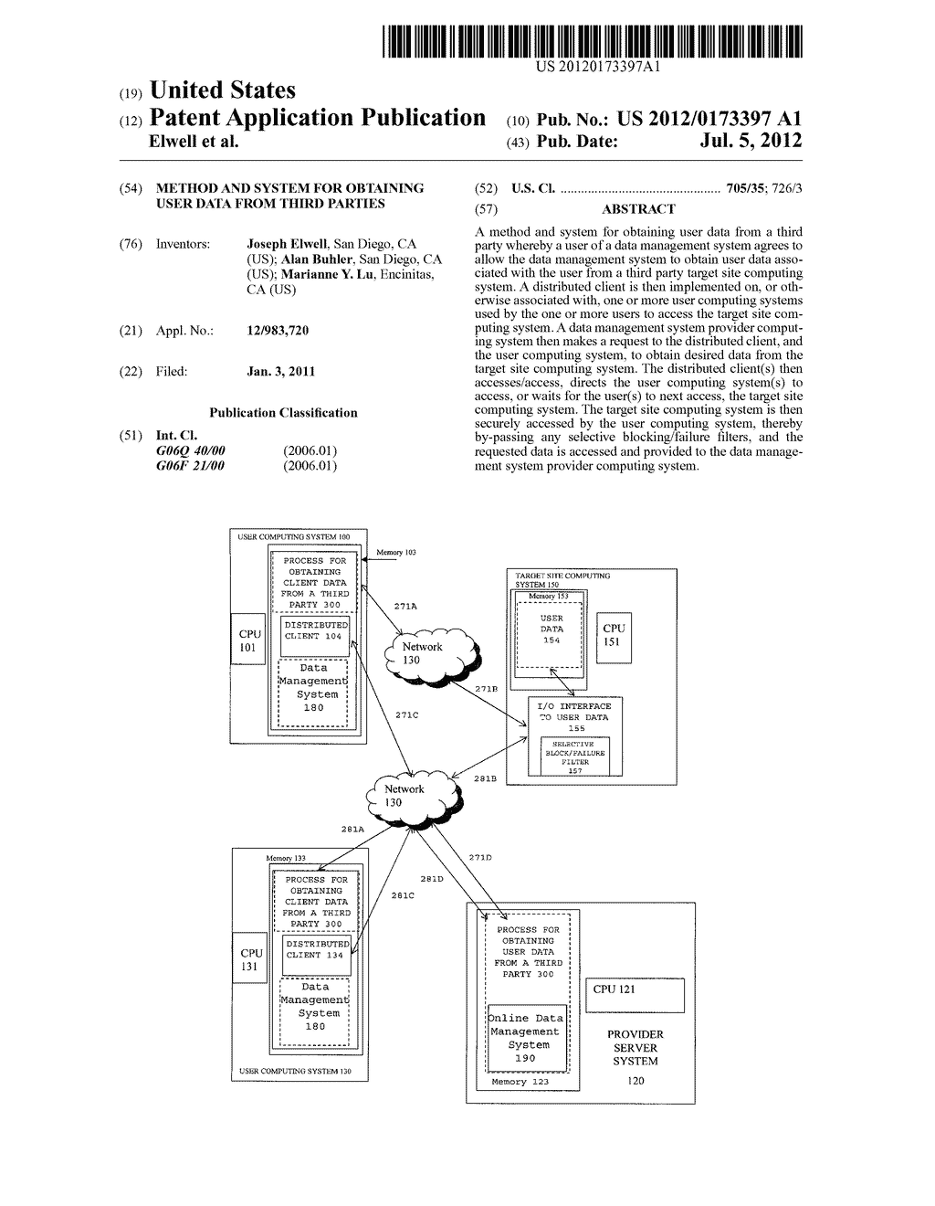 METHOD AND SYSTEM FOR OBTAINING USER DATA FROM THIRD PARTIES - diagram, schematic, and image 01