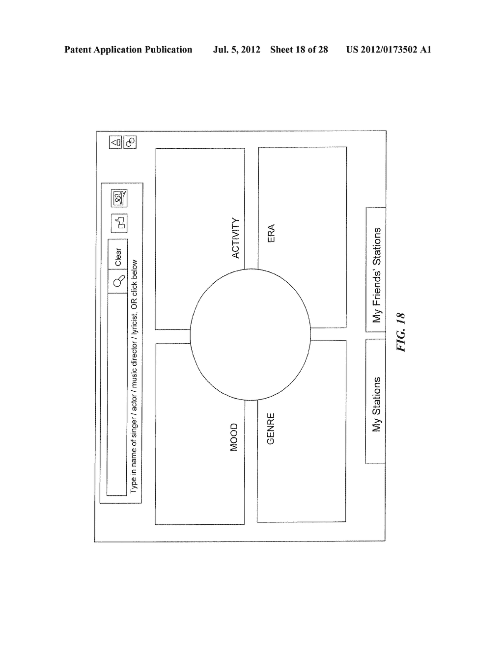 SYSTEM AND METHOD FOR DISPLAYING, ENABLING EXPLORATION AND DISCOVERY,     RECOMMENDING, AND PLAYING BACK MEDIA FILES BASED ON USER PREFERENCES - diagram, schematic, and image 19