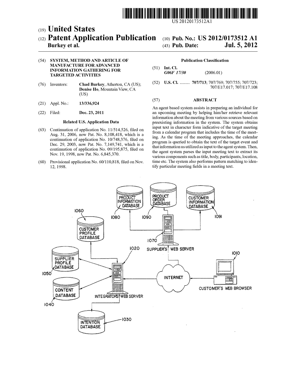 System, Method and Article of Manufacture for Advanced Information     Gathering for Targeted Activities - diagram, schematic, and image 01