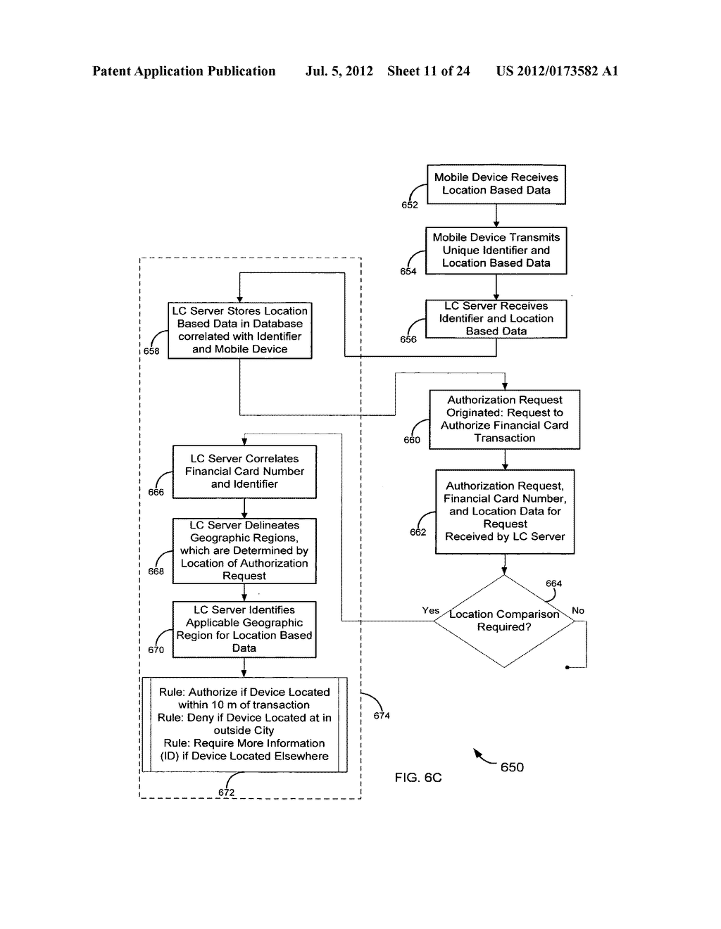 Location based access to financial information systems and methods - diagram, schematic, and image 12