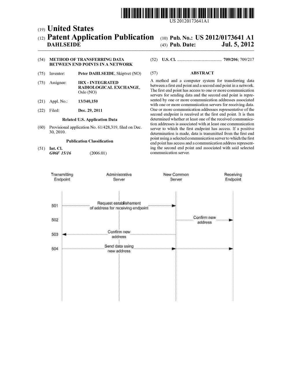 METHOD OF TRANSFERRING DATA BETWEEN END POINTS IN A NETWORK - diagram, schematic, and image 01