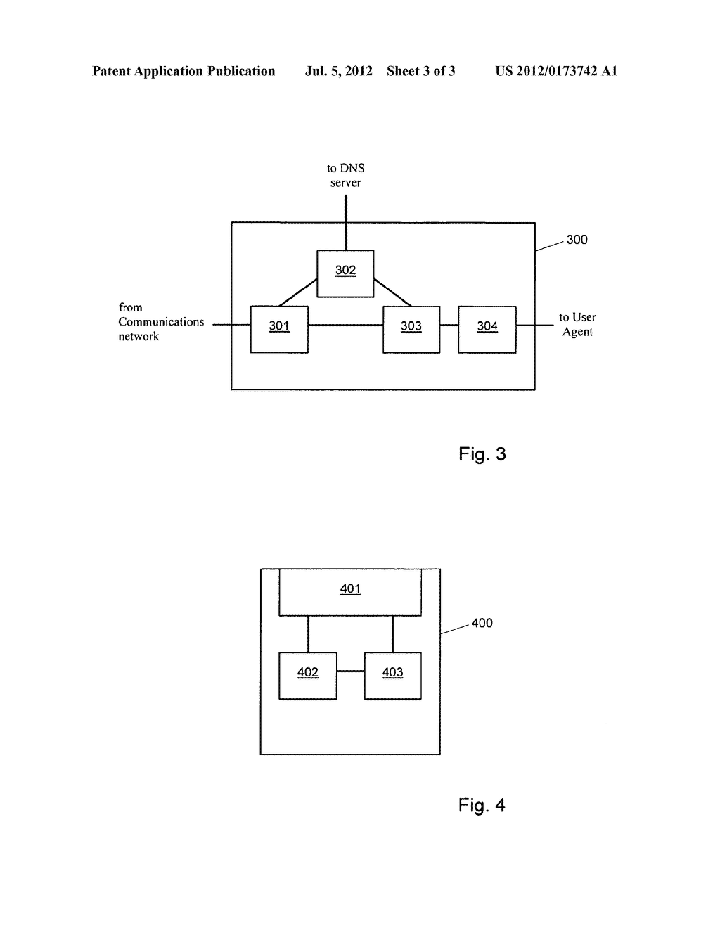 Method and Server Entity for Forwarding a Message Containing a Host Name     or Domain Name in an Internet Based Communications Network - diagram, schematic, and image 04