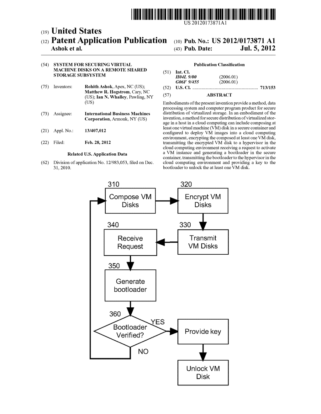 SYSTEM FOR SECURING VIRTUAL MACHINE DISKS ON A REMOTE SHARED STORAGE     SUBSYSTEM - diagram, schematic, and image 01