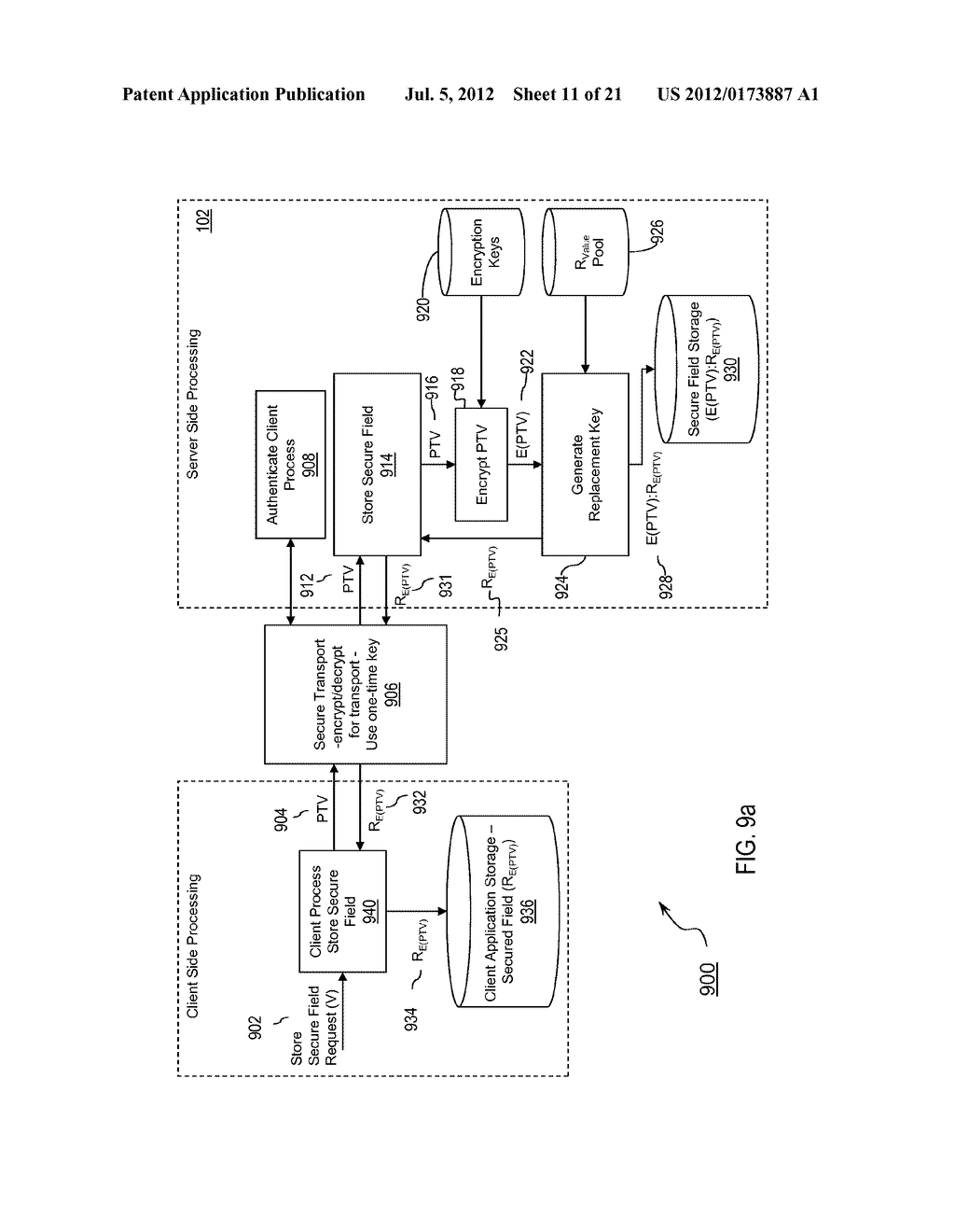 METHOD AND SYSTEM FOR PROVIDING DATA FIELD ENCRYPTION AND STORAGE - diagram, schematic, and image 12