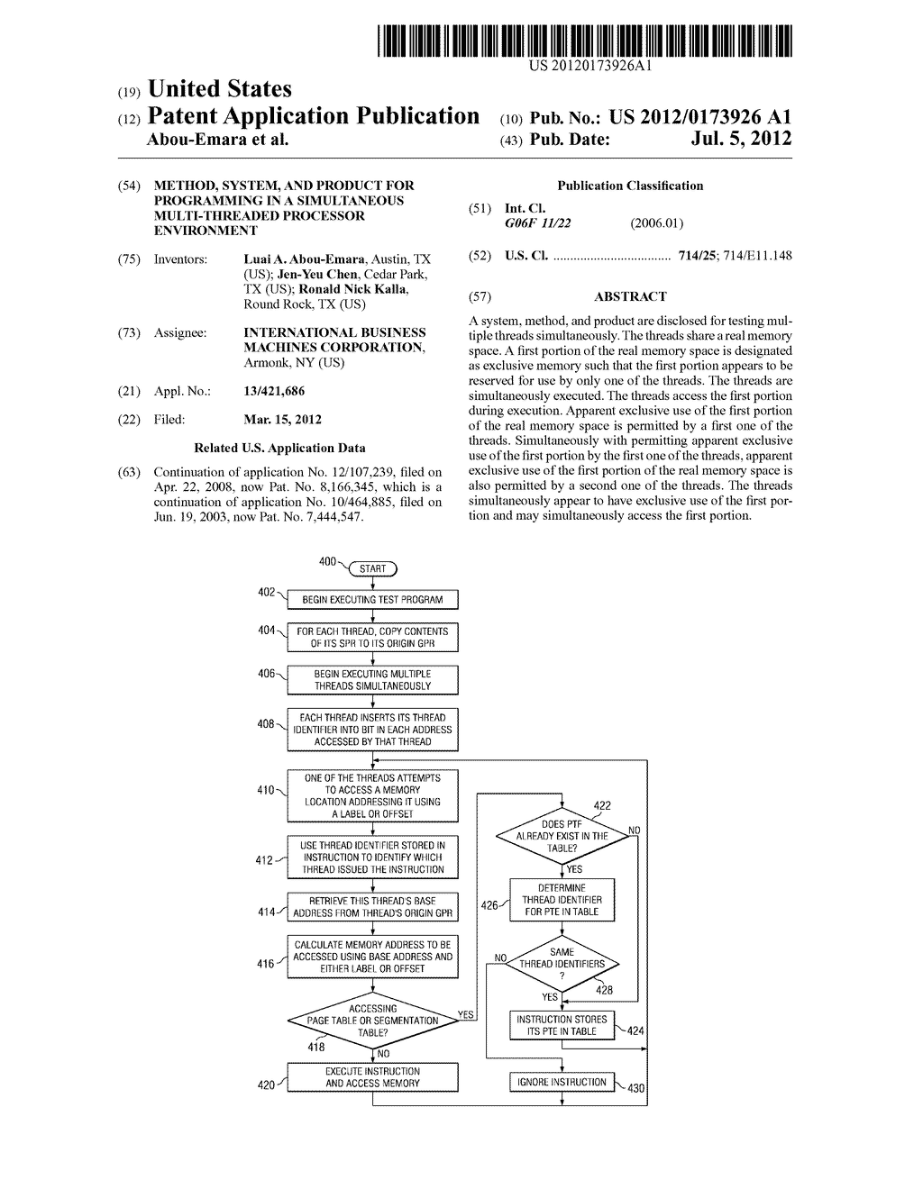 METHOD, SYSTEM, AND PRODUCT FOR PROGRAMMING IN A SIMULTANEOUS     MULTI-THREADED PROCESSOR ENVIRONMENT - diagram, schematic, and image 01